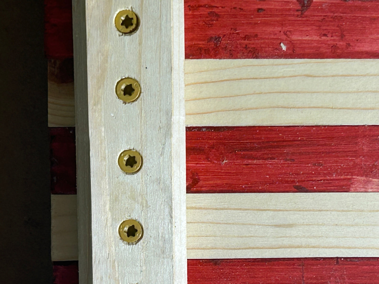 Handcrafted Wooden American Flag – Rustic Pine, Natural Finish, CNC Stars, Outdoor-Protected, Made in USA