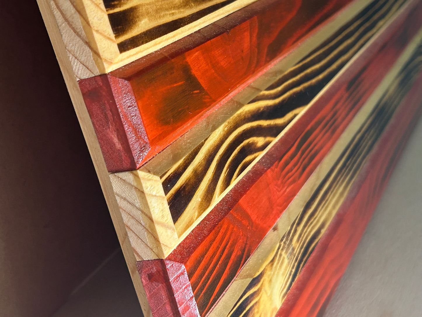 Handcrafted Wooden American Flag – Rustic Pine, Torched Finish, CNC Stars, Outdoor-Protected, Made in USA